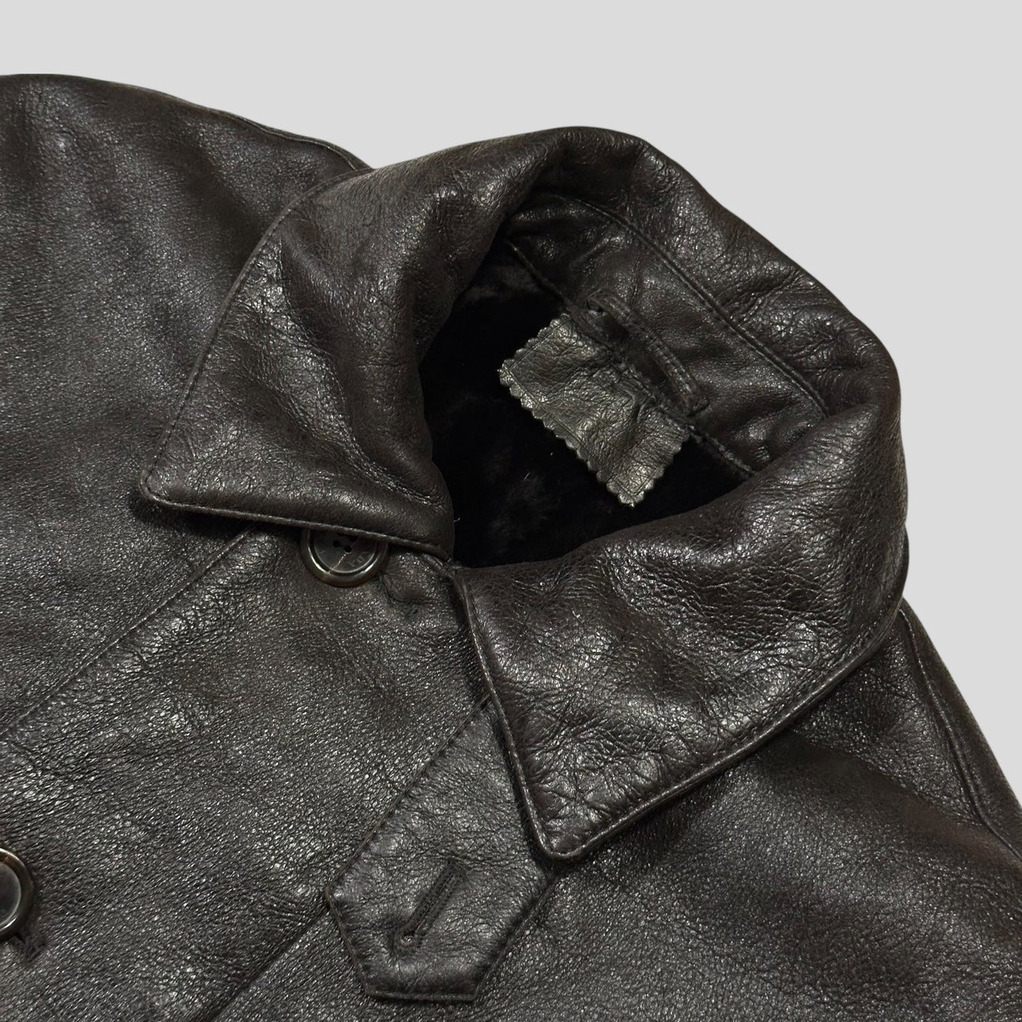 Prada Milano 00’s Leather Sheepskin Fur Full Lined Long Coat - IT50 (L/XL)