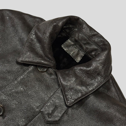 Prada Milano 00’s Leather Sheepskin Fur Full Lined Long Coat - IT50 (L/XL)