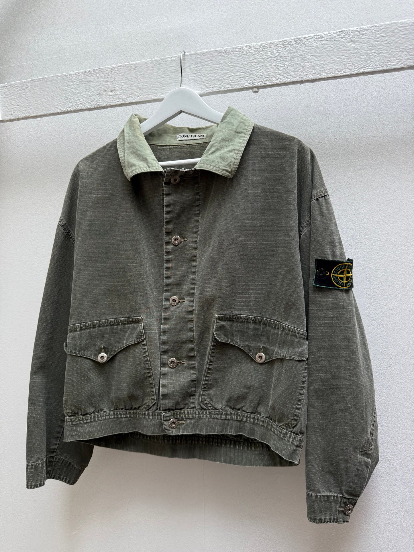 1987 Stone Island Denim Ripstop Jacket (M) | Medium, Red