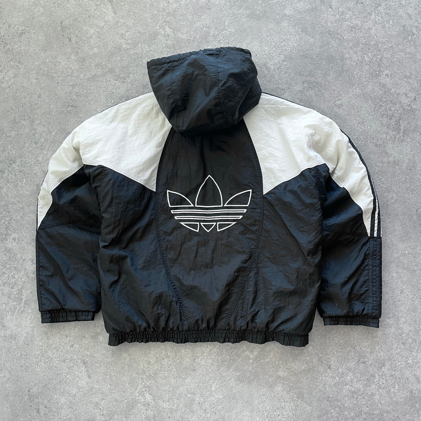 Adidas 1990s padded spellout bomber jacket (M)