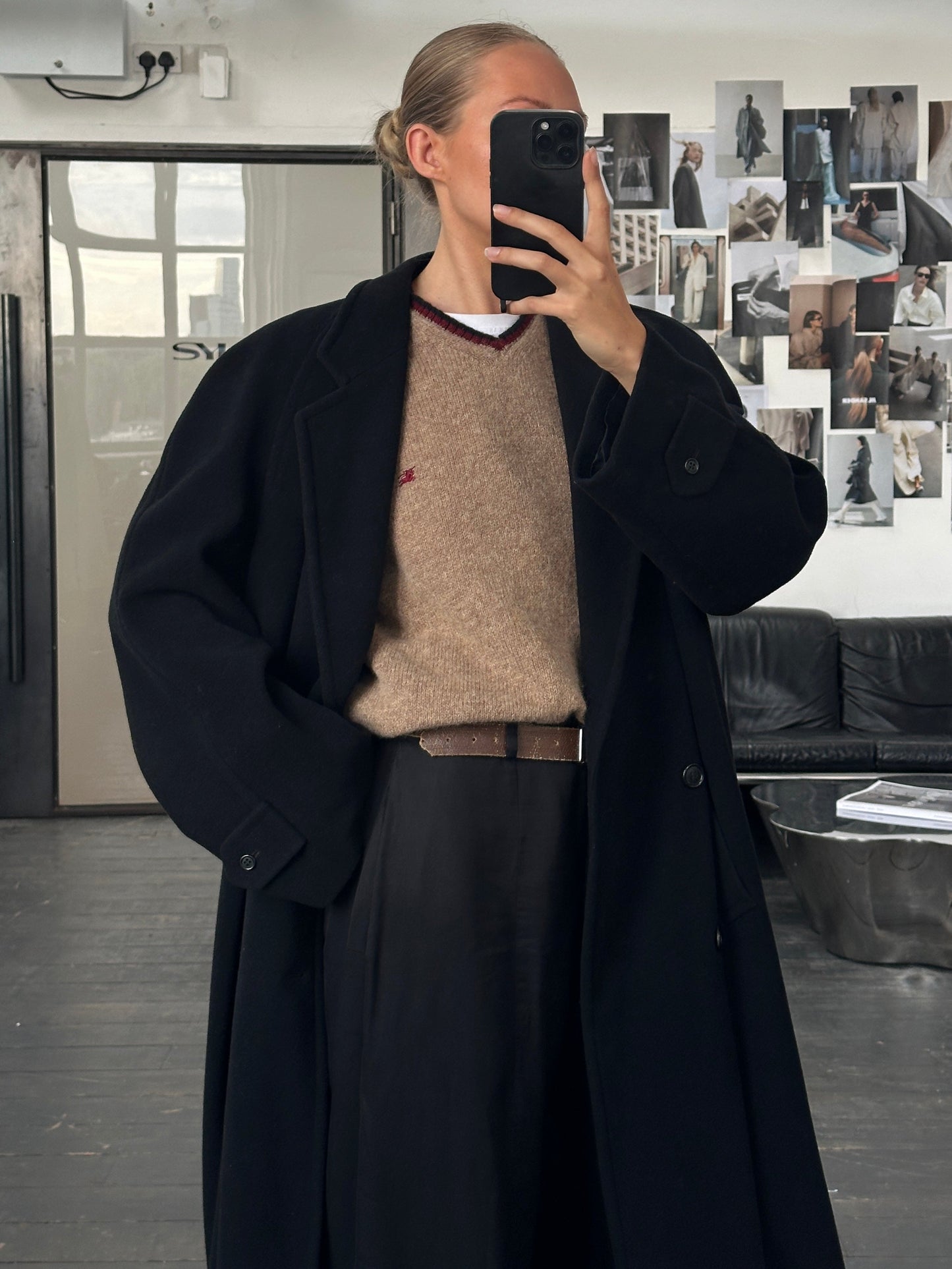 Vintage 1990s Wool Cashmere Double Breasted Coat - XL