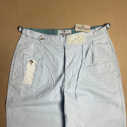 S/S 1983 Ice Blue Plated Tela Stella Poachers Pants