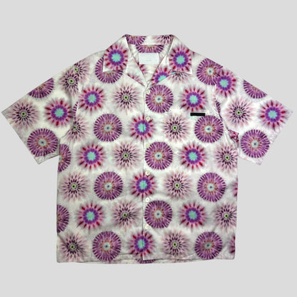 Prada SS19 Kaleidoscope Tie-Dye Boxy Cuban Shirt - M/L | Medium, Multicoloured