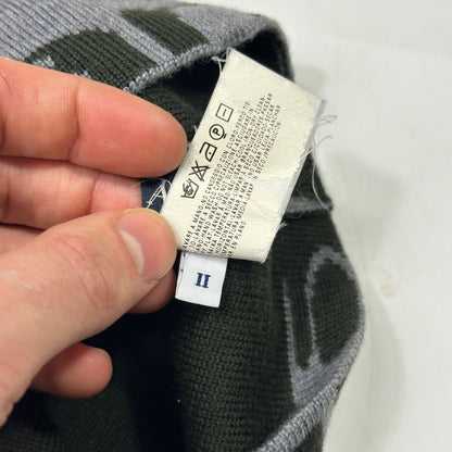 Armani Jeans 00’s Animal Rip Spellout Wool Beanie - S/M | Default Title, Grey and Black