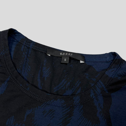 Gucci by Tom Ford 00’s Horse Print Graphic T-shirt - S/M | Blue