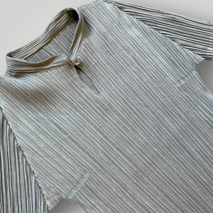 2000's Issey Miyake Pleats Please Button Top | O/S, Grey
