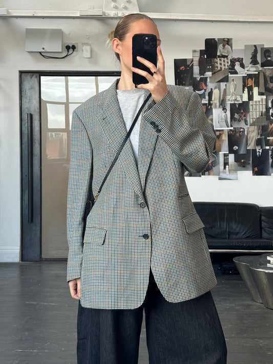 Burberry 1990s Check Pure Wool Single Breasted Blazer - 44R/XL