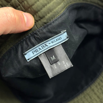 Prada Linea Rossa Technical Nylon Bucket Hat - M | O/S, Olive Green