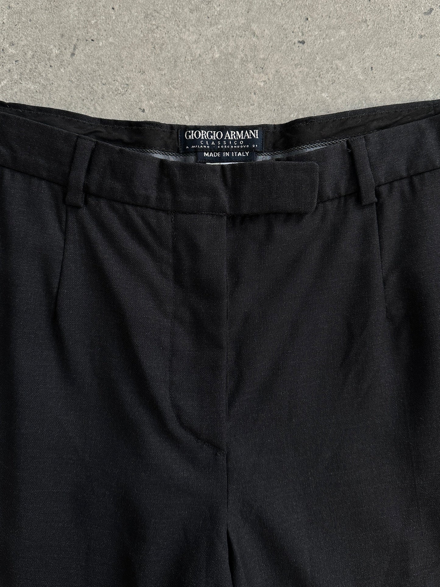 Giorgio Armani Classico Pure Wool Low-Mid Rise Trousers - W30