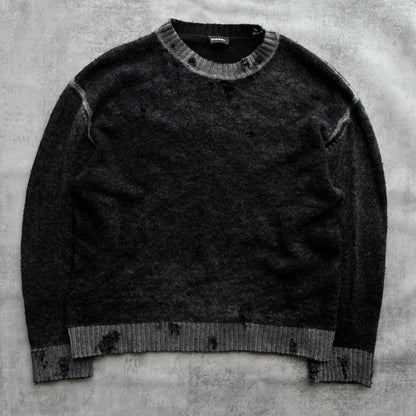 DIESEL DISTRESSED KNIT JUMPER | O/S, Black