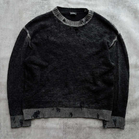 DIESEL DISTRESSED KNIT JUMPER | O/S, Black