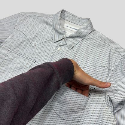 CDG SHIRT 00’s Reversible Embroidered Stripe Boxy Shirt - M/L