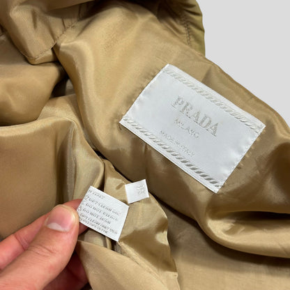 Prada Milano 90’s Gold Nylon Rayon Lined Zip Jacket - M | Default Title, Gold