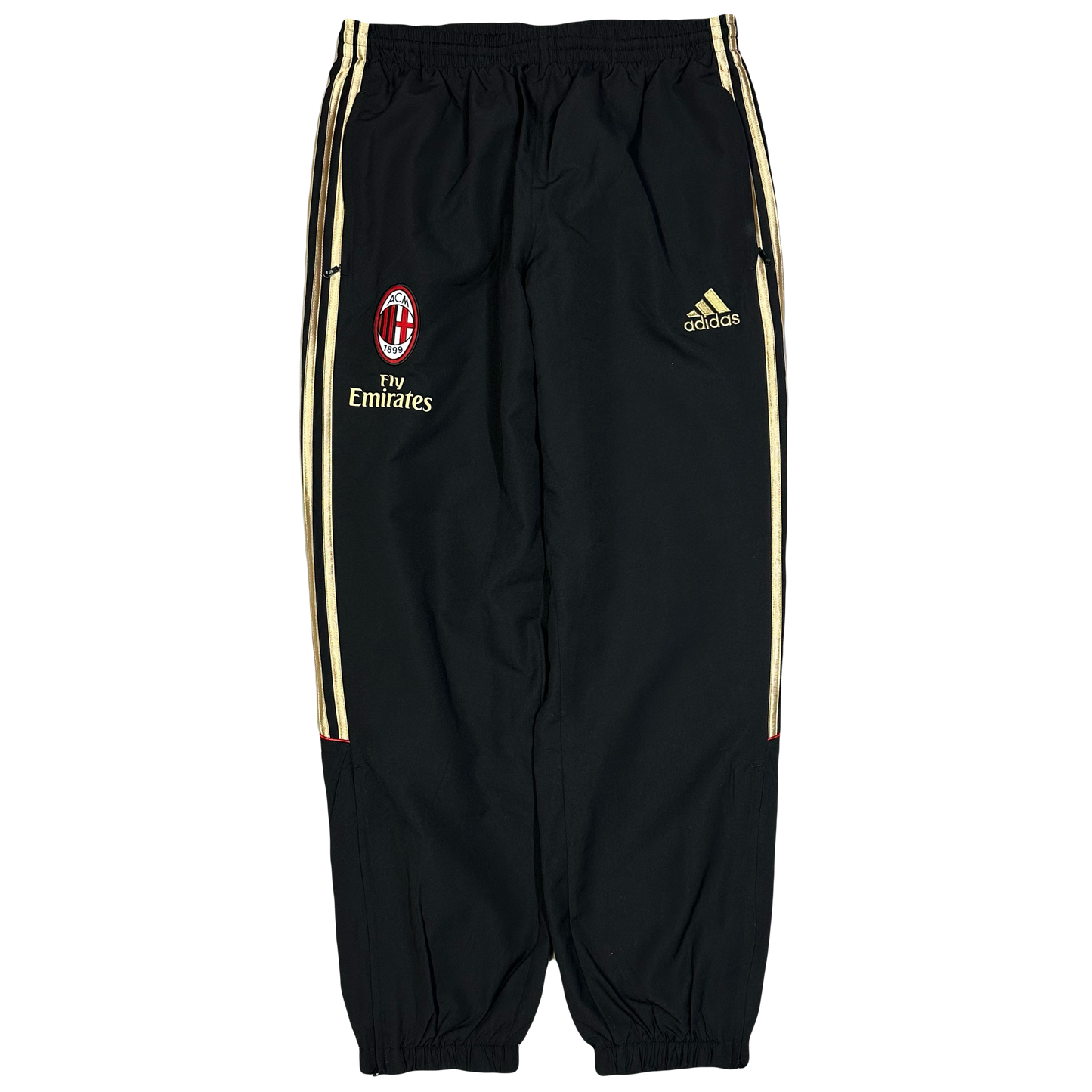 Adidas AC Milan 2010/11 Tracksuit Bottoms In Black & Gold ( M )