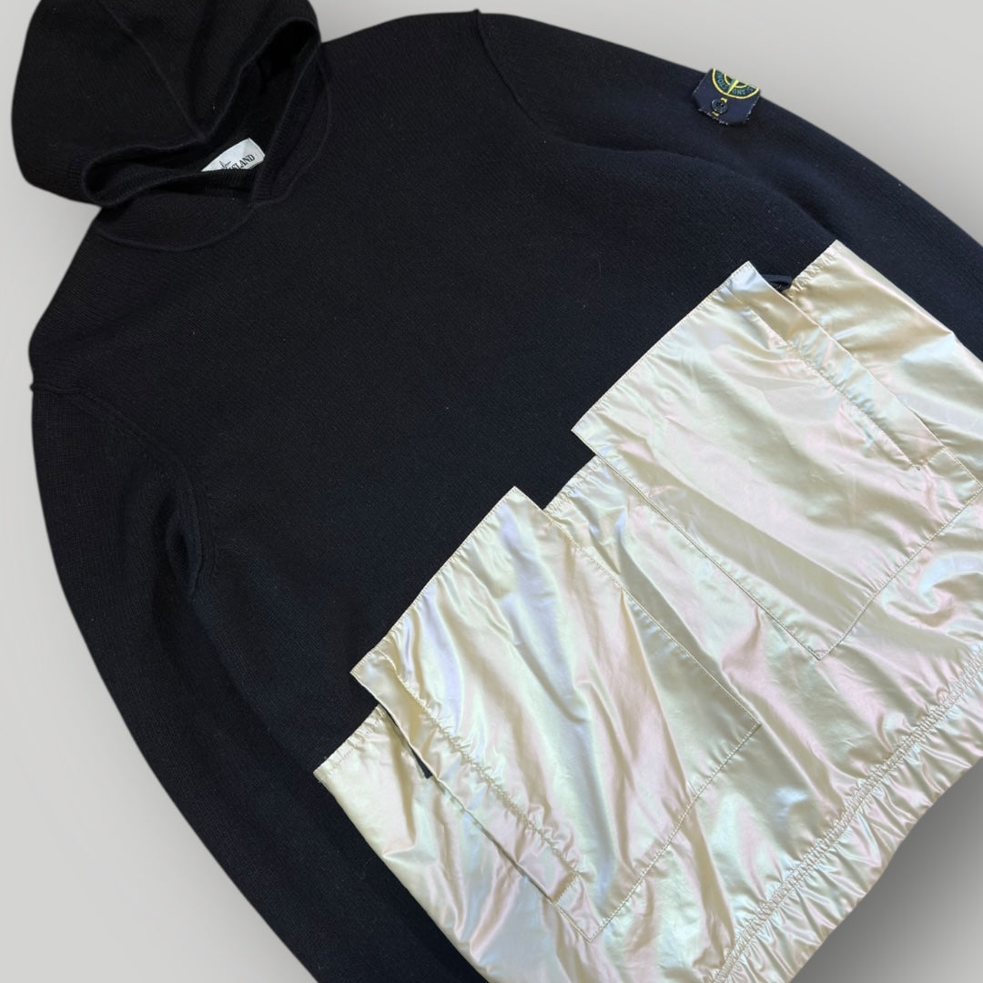 Stone Island AW/18 Iridescent Coating Coating Tela Reflex Knitted Hoodie L