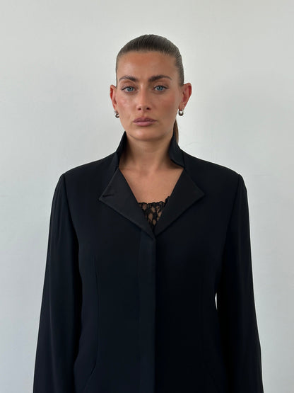 Emporio Armani 1990s High Neck Tailored Blazer Jacket - M