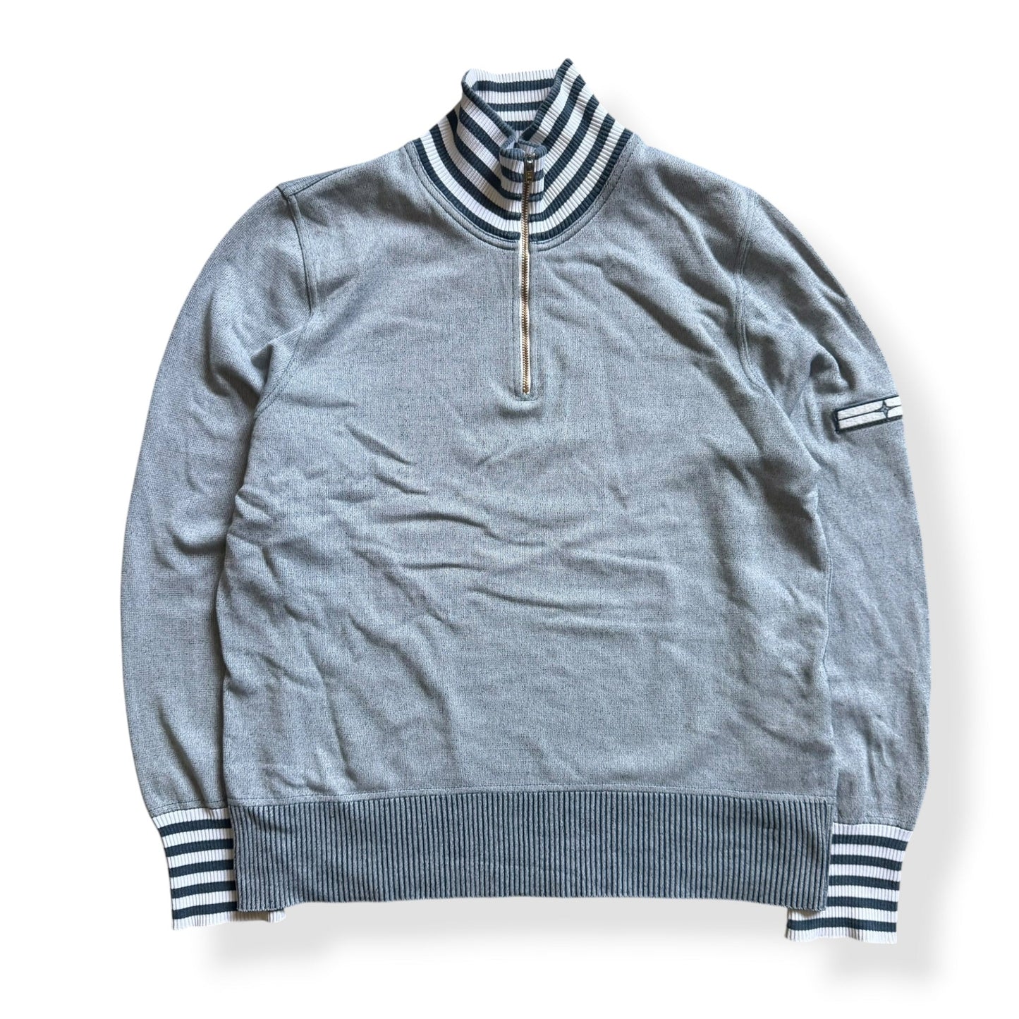 SS2008 Stone Island Denims Striped 1/4 Zip (L) | Large, Multicoloured