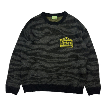 Aries Arise Black Mohair Knit Sweatshirt