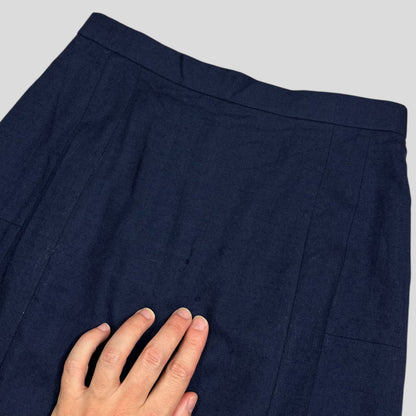 Comme Des Garçoms Tricot 2002 Wool Panelled Midi Skirt - XS/S | Small, Blue