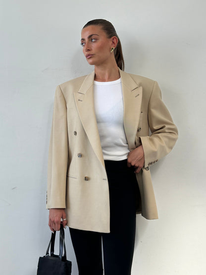 Vintage Wool Double Breasted Blazer - 40R/L