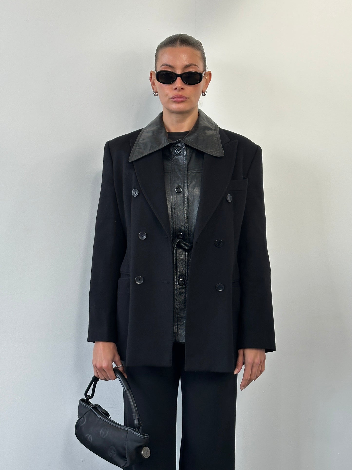 Gianfranco Ferre 1990s Wool Cashmere Double Breasted Blazer - M