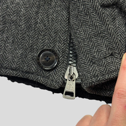 Moncler 00’s Herringbone Wool Down Detachable Fur Jacket - 3 (L) | Default Title, Brown