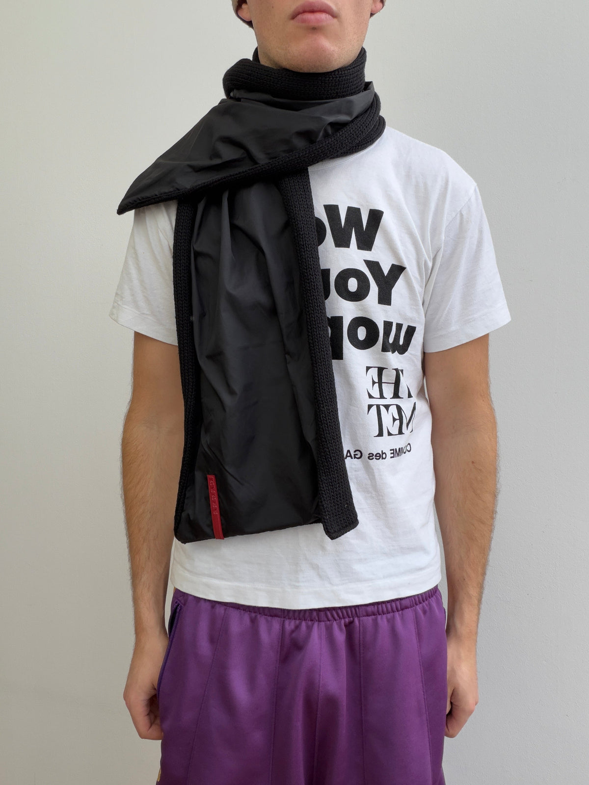Prada Sport 00s Nylon & Wool Scarf | O/S, Black