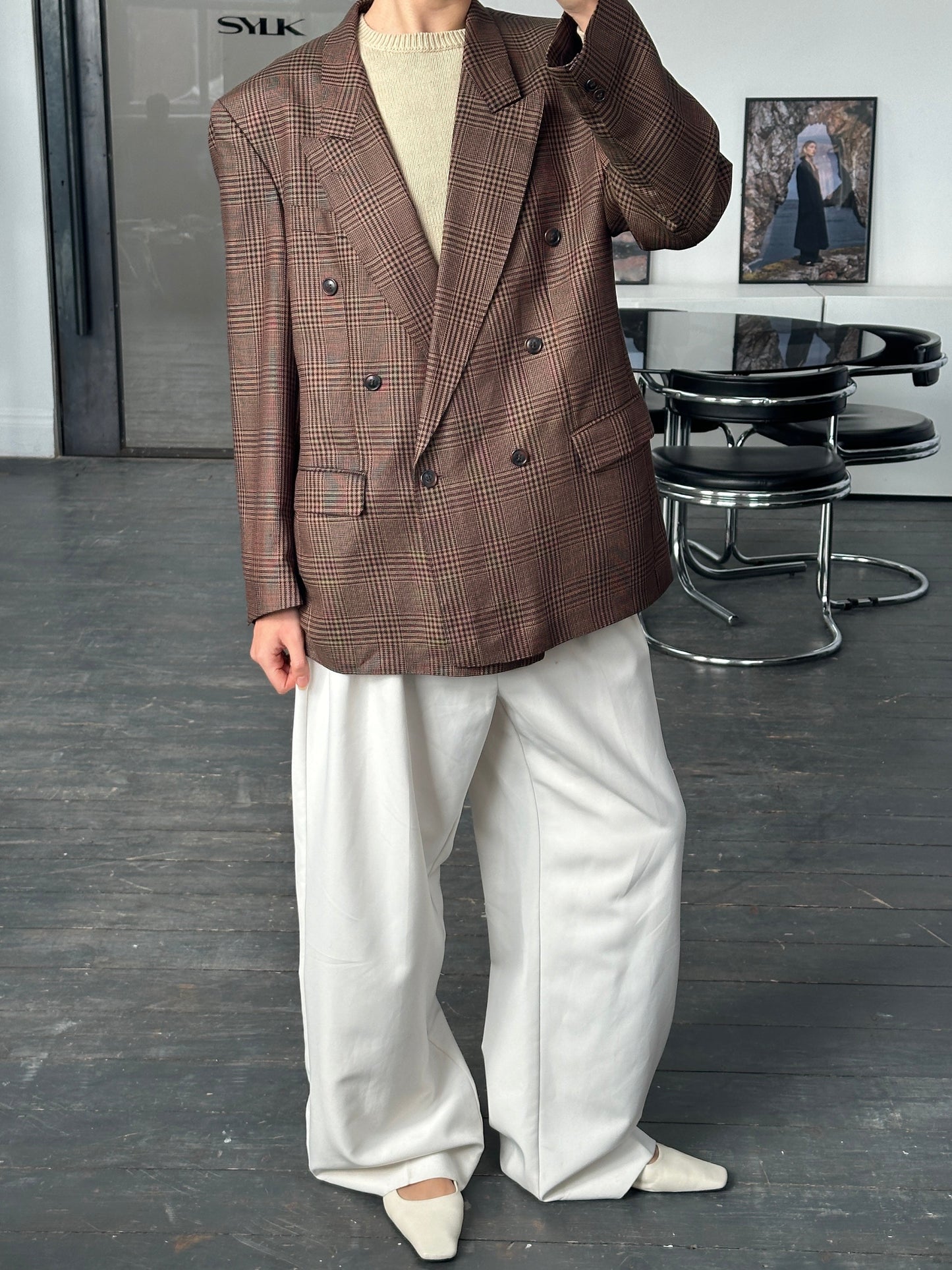 Yves Saint Laurent Diffusion Hommes 1980s Check Wool Blazer - 42R/XL