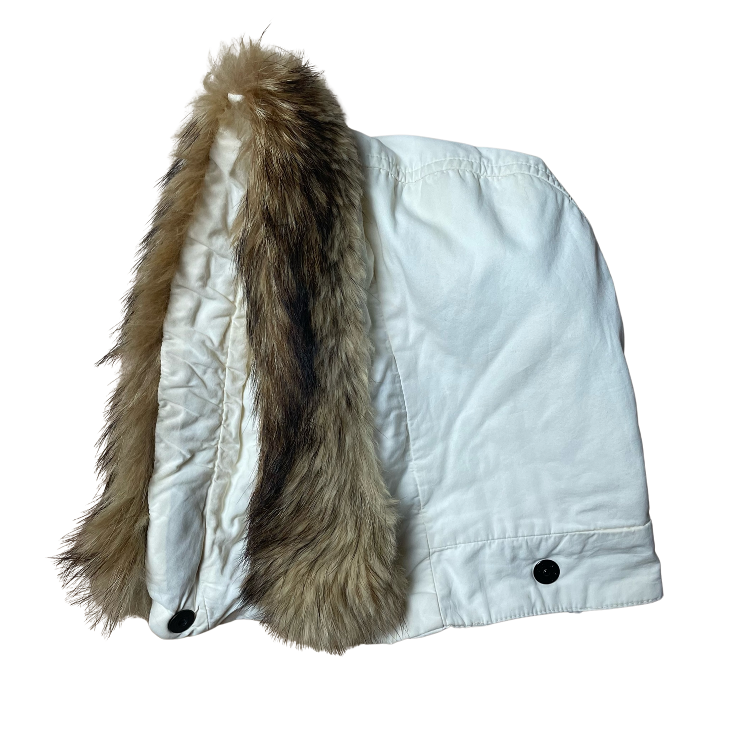 A/W 1985 White Coyote Fur Trim Hood Jock Country Jacket