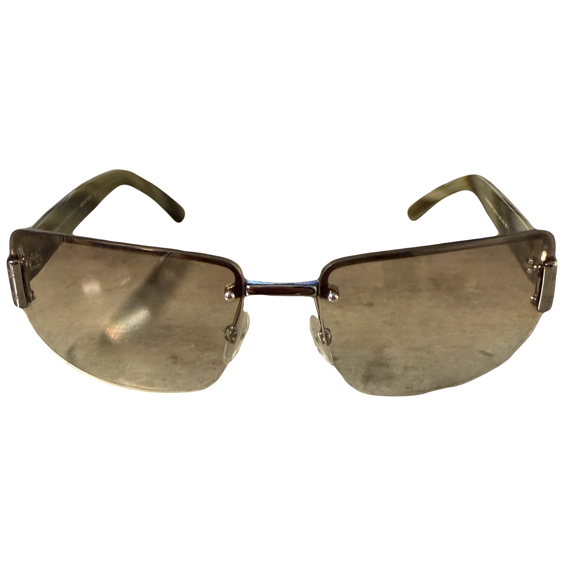 Gucci Monogram Sunglasses In Olive Green | O/S, Green