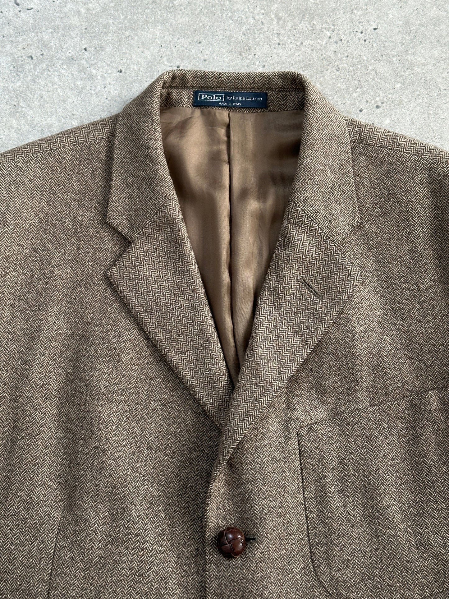 Ralph Lauren Polo 2010s Pure Wool Herringbone Blazer - 44R/XL
