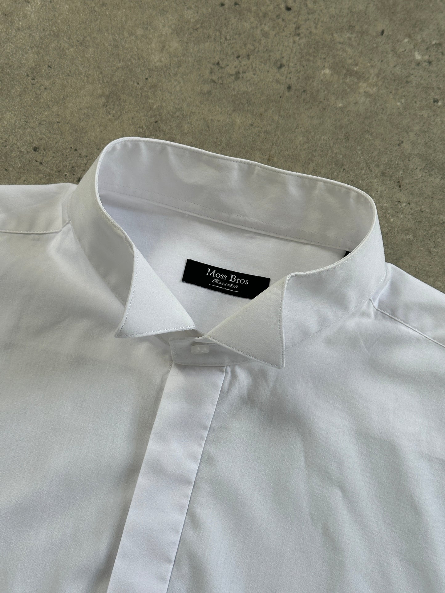 Vintage 2000s Wing Collar Cotton Tuxedo Dress Shirt - L/XL