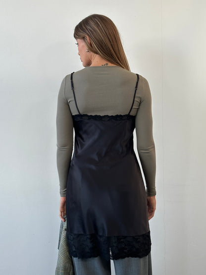 Vintage 1990s Lace Mini Slip Dress - M/L