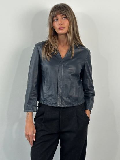 Armani Jeans 2000s Lamb Leather Jacket - S