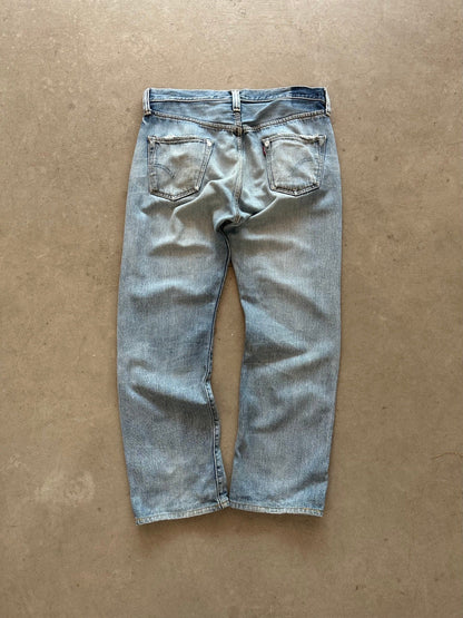 1990's Levi's 501 Repaired ‘Big E’ Selvedge Jeans - 34 x 30 | W34, Red