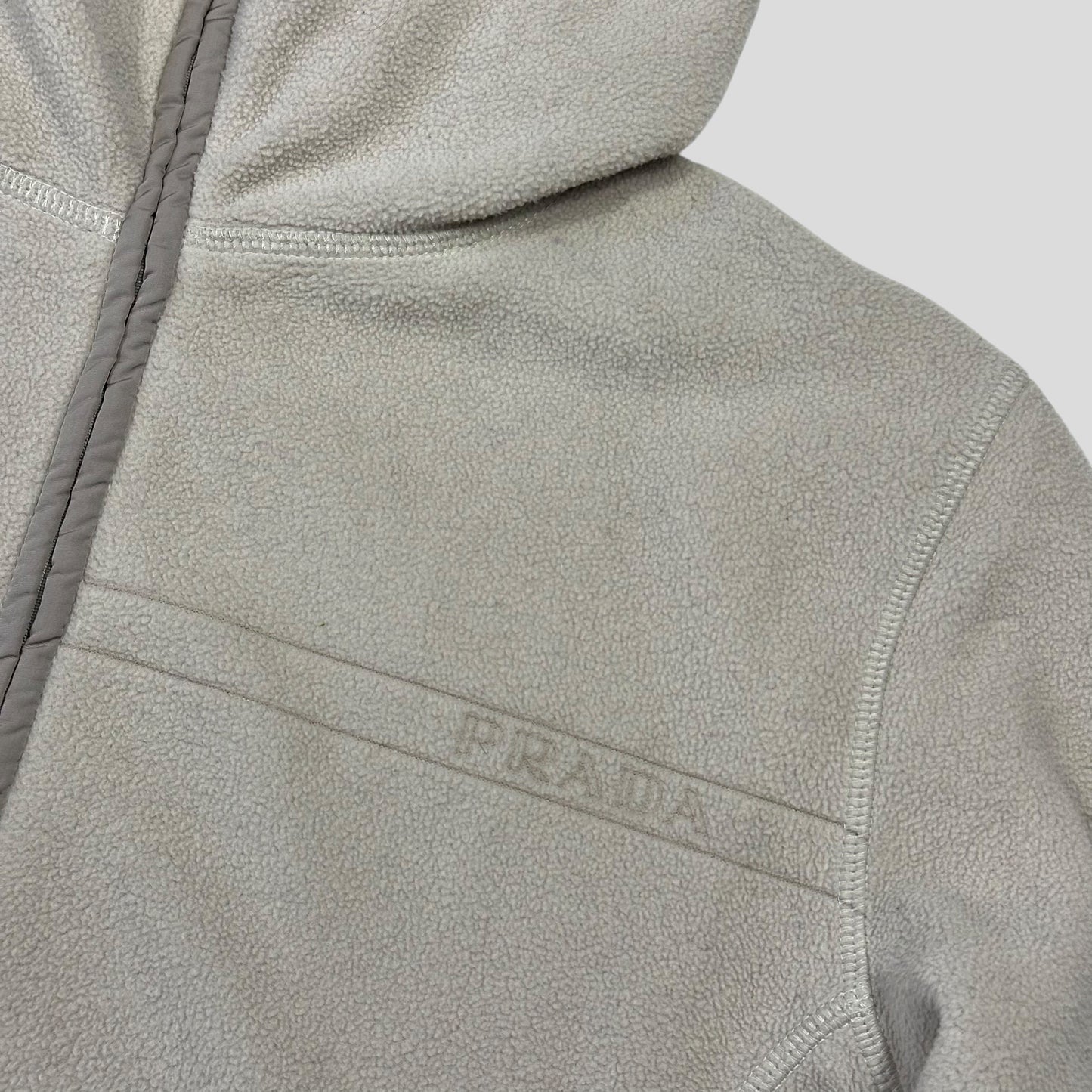 Prada Sport 2006 Spellout Logo Balaclava Fleece Jacket - M | Default Title, Cream