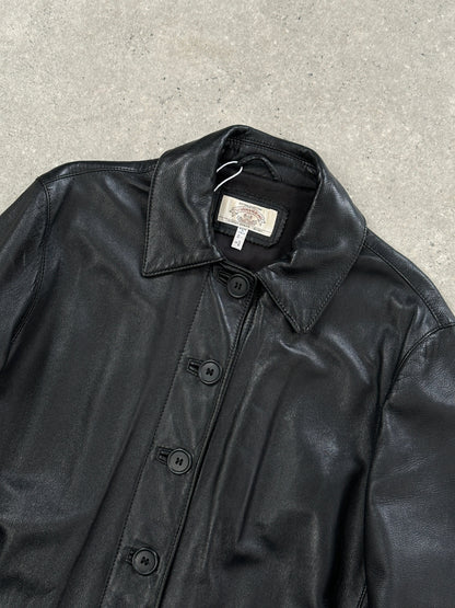 Armani Jeans Button Up Leather Jacket