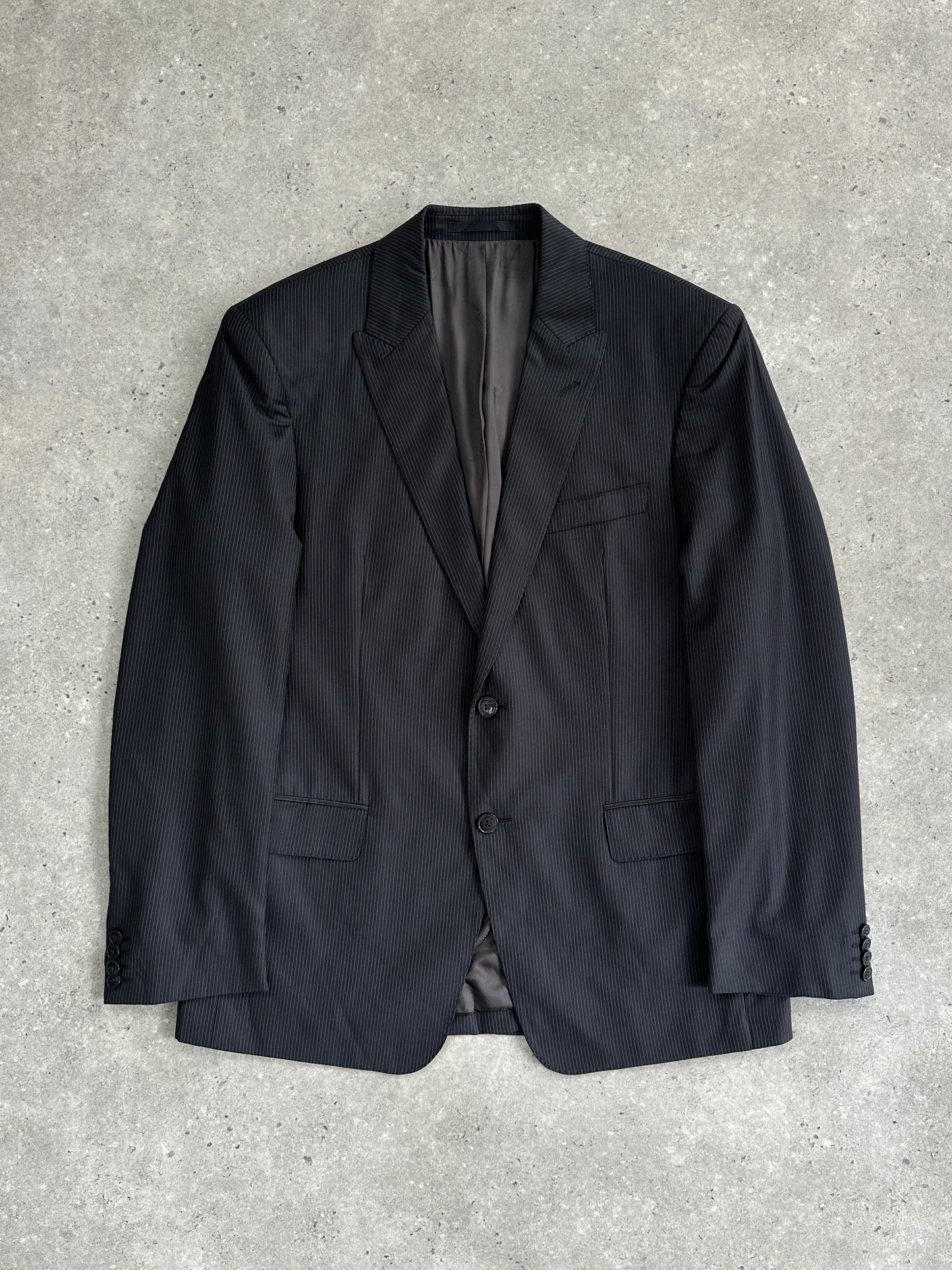 Versace Collection Stripe Wool Single Breasted Blazer - 40R/L