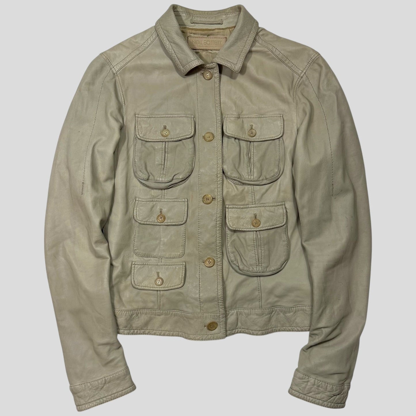 Neil Barrett 00’s Brad Pitt Leather Multipocket Moto Jacket - XS/S | Default Title, Multicoloured