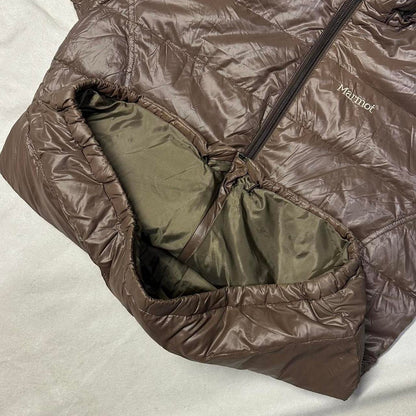 Marmot Fur Hood Puffer Jacket In Brown ( M )