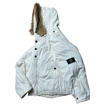 A/W 1985 White Coyote Fur Trim Hood Jock Country Jacket