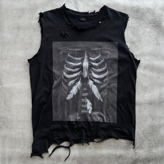 DIESEL DISTRESSED TOP | O/S, Red