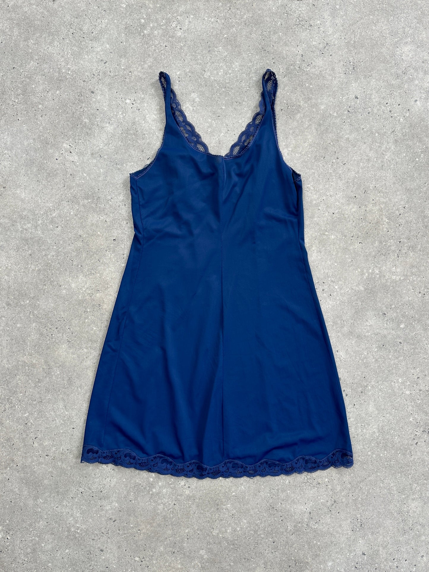 Vintage 1980s Lace Sheer Mini Slip Dress - S