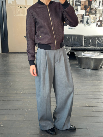 Versace Jeans 2000s Wool Herringbone Bomber Jacket - S/M