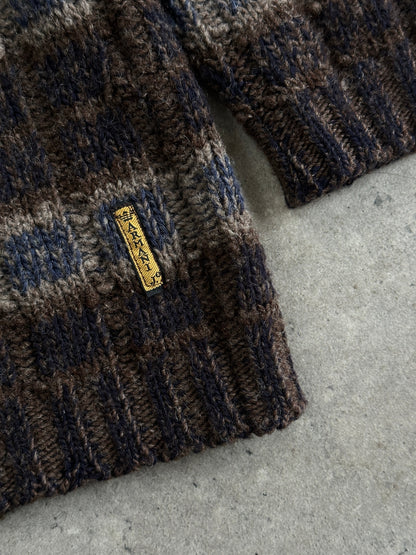 Armani Jeans Wool Check Knitted Jumper - XL