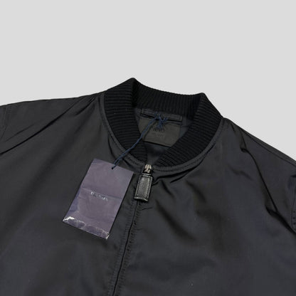 Prada Milano 2018 Black Gabardine Nylon Triangle Bomber - M | Default Title, Black