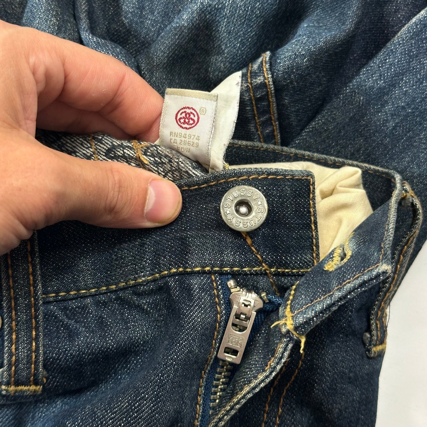 Stussy 00’s Spellout Graphic Logo Jeans - 30-32