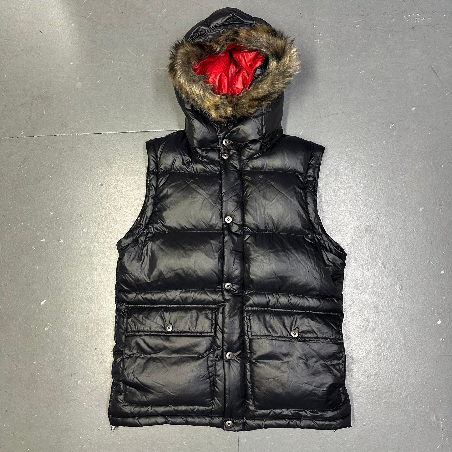 Takeo Kikuchi Puffer Jacket & Gilet With Fur Hood ( L )