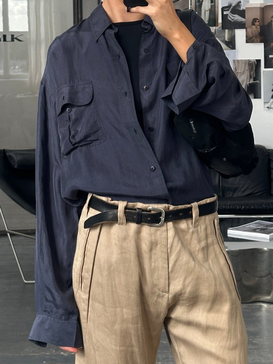 Vintage 1990s Relaxed Pure Silk Shirt - XL