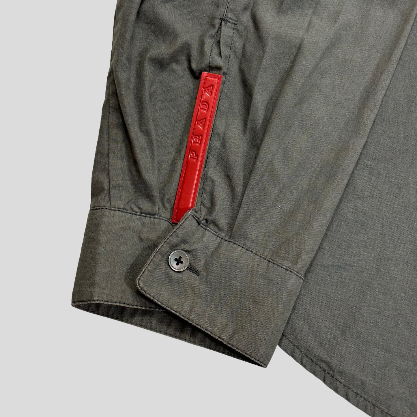 Prada Sport 00’s Grey Cotton Red Tab Shirt - L/XL